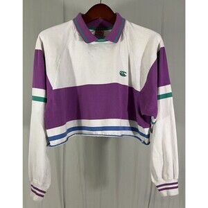 VTG Canterbury New Zealand Rugby Shirt Cropped Purple/Green Blokette *Read*